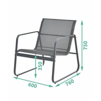 Záhradný kovový nábytok NUGRI (pohovka + 2 kreslá + stôl) - šedý