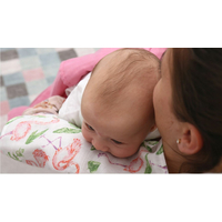 Detská mušelínová plienka (zavinovačka) BABYMAM PREMIUM 120x120 cm - Plameniaky