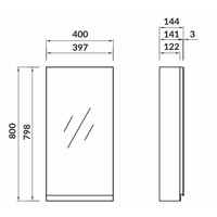 Kúpeľňová závesná skrinka so zrkadlom CERSANIT - MODUO - BIELA 80x40 (S590-032-DSM)