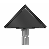 Trojuholníkový rohový sprchový žľab MEXEN FLAT 2v1 - 20 cm - čierny, 1710320