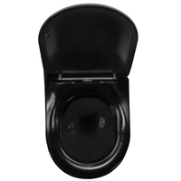 Závesné WC Rea Carlo mini RIMLESS + Duroplast sedátko flat - čierne so zlatým okrajom