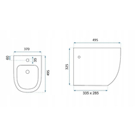 Závesný bidet Rea CARLO mini - biely so zlatým okrajom