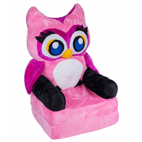 Detské plyšové rozkladacie kresielko SOVIČKA - ružové