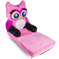 Detské plyšové rozkladacie kresielko SOVIČKA - ružové