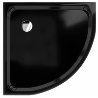Štvrťkruhová sprchová vanička MEXEN SLIM 90x90 cm - čierna, 41709090