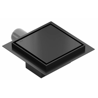 Odtokový sprchový žľab MEXEN FLAT 2v1 - hranatý - 15x15 cm - čierny, 1710015
