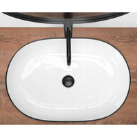 Keramické umývadlo Rea CLEO - biele s čiernym okrajom