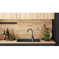 Kuchynský granitový drez REA NORTH - 48,5 x 59,5 cm - metalický čierny