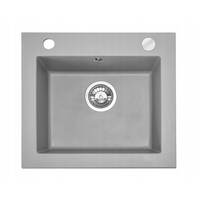Kuchynský granitový drez REA WEST - 44 x 48,5 cm - šedý