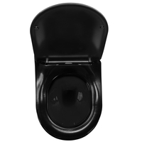 Závesné WC Rea CARLO mini RIMLESS + Duroplast sedadlo flat - čierne/zlaté