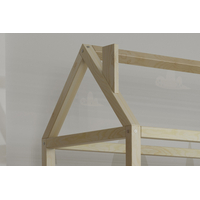 Detská domčeková posteľ z masívu borovice LUCKY HOUSE - 200x90 cm - prírodná