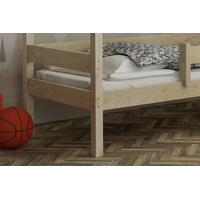 Detská domčeková posteľ z masívu borovice LUCKY HOUSE s prístelkou - 200x90 cm - prírodná