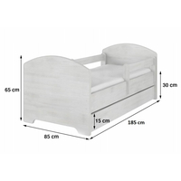 Detská posteľ OSKAR - 180x80 cm - DO NEBIES - biela