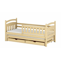 Detská posteľ z masívu borovice GABRIEL s prístelkou a šuplíky - 200x90 cm - prírodná