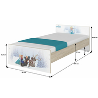 Detská posteľ MAX - 160x80 cm - HROŠÍK INDIÁN - biela