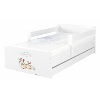 Detská posteľ MAX - 160x80 cm - DIVOKÉ ZVIERATÁ - biela