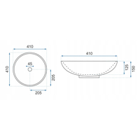 Keramické umývadlo Rea FIORI - biele/modré - vzor kvetín