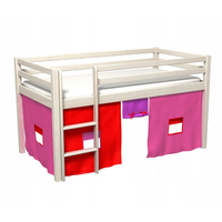Látkový záves - domček do vyvýšenej postele BERTÍK - ružový