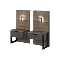 Nočný stolík ARDEN s LED osvetlením - dub sand grange/matera - 2 ks