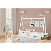 Detská domčeková posteľ TÍPÍ - biela 200x90 cm