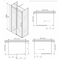 Sprchovací kút na stenu MAXMAX OMEGA 120x90 cm - 3 strany