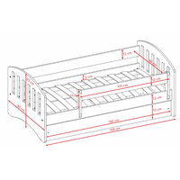 Detská posteľ CLASSIC bez zásuvky - biela 160x80 cm