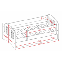 Detská posteľ CLASSIC - biela 180x80 cm