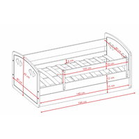 Detská srdiečková posteľ JULIE sa zásuvkou - ružová 140x80 cm