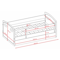 Detská srdiečková posteľ JULIE so zásuvkou - biela 160x80 cm