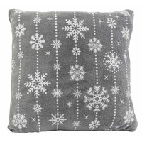 Vianočný vankúš NOVEL 40x40 cm - snehové vločky - šedá/biela