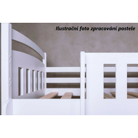 Detská poschodová posteľ z masívu borovice s prístelkou a šuplíky EMIL - 200x90 cm - biela