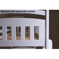 Detská poschodová posteľ z masívu CYRIL s prístelkou a šuplíkmi - 200x90 cm - ŠEDÁ