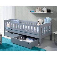 Detská posteľ z masívu GANDALF so šuplíkmi - 200x90 cm - ŠEDÁ