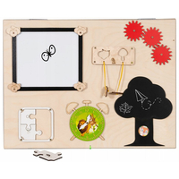 Interaktívna obojstranná detská tabuľa - 50x37,5x32 cm - prírodná