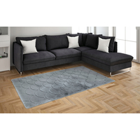 Kusový koberec OSLO TX s vlnami - šedý - imitácia králičej kožušiny