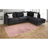 Kusový koberec OSLO TX s vlnami - svetlo ružový - imitácia králičej kožušiny