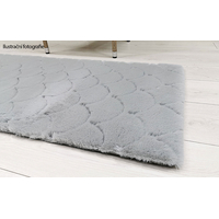 Kusový koberec OSLO TX s vlnami - svetlo šedý - imitácia králičej kožušiny