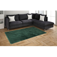 Kusový koberec OSLO TX s vlnami - tmavo zelený - imitácia králičej kožušiny