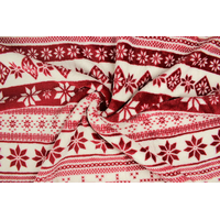 Deka SCANDI 150x200 cm - vianočné vzory - červená/biela