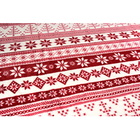 Deka SCANDI 150x200 cm - vianočné vzory - červená/biela