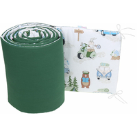 Ochranný mantinel do postieľky 180x30 cm PREMIUM - Kempovanie/tmavo zelená