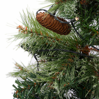 Umelý vianočný stromček s šiškami a LED svetielkami - 100 cm