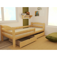Detská posteľ z MASÍVU 200x90cm SO ŠUPLIKMI - DP005 - morenie dub