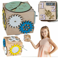 Drevená edukačná kocka 10x10x10 cm - prírodná