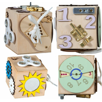 Drevená edukačná kocka 10x10x10 cm - prírodná