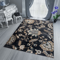 Kusový koberec DUBAI flower - tmavo šedý 160x220 cm