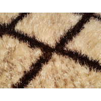 Kusový koberec SHAGGY NEVADA - mriežka - béžový 160x220 cm