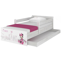 Detská posteľ MAX bez šuplíka Disney - MINNIE PARIS 180x90 cm NÓRSKA BORORVICA - bez zábran