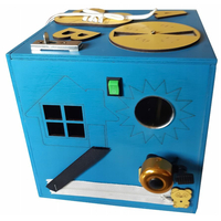 Drevená edukačná kocka 20,5x20,5x20,5 cm - modrá