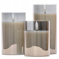 LED sviečka v skle - 12x7.5 cm - teplá biela